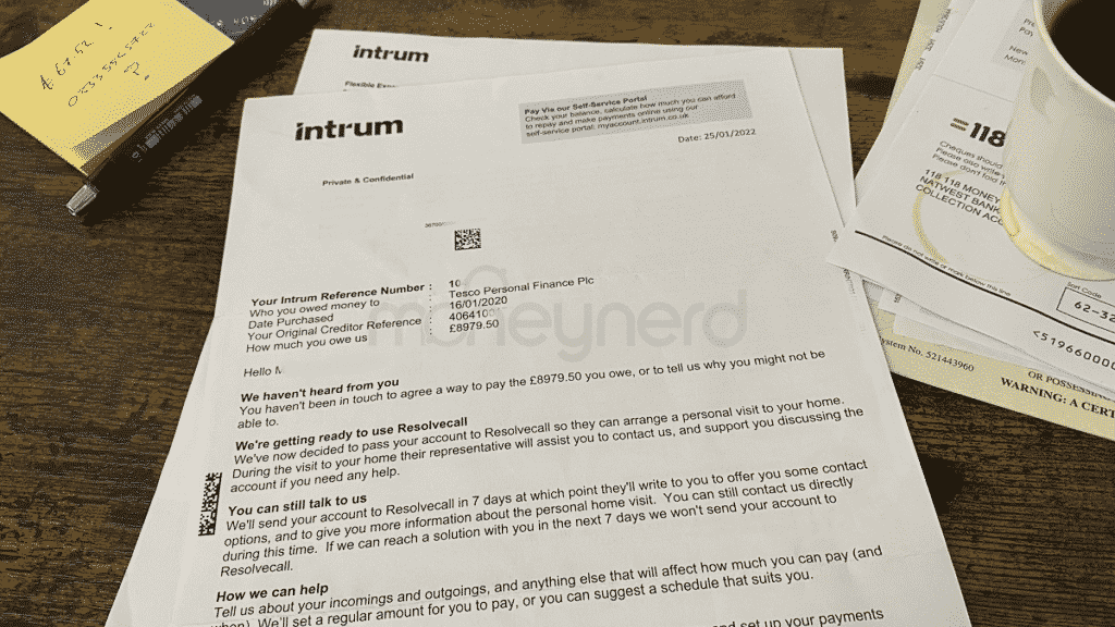 Intrum debt collectors letter