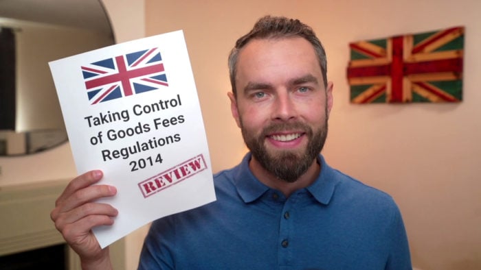 Taking Control of Goods Fees Regulations 2014
