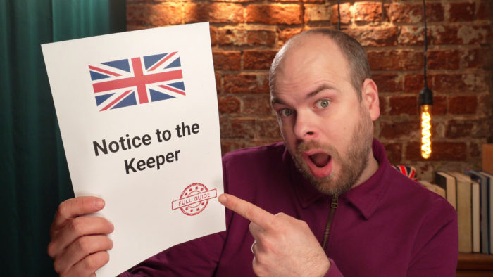 notice to the keeper