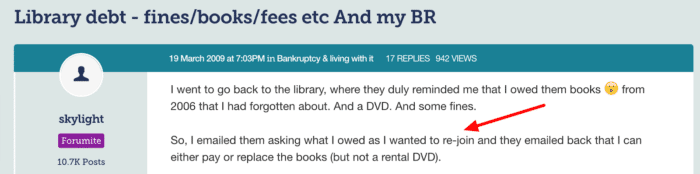 library fine UK