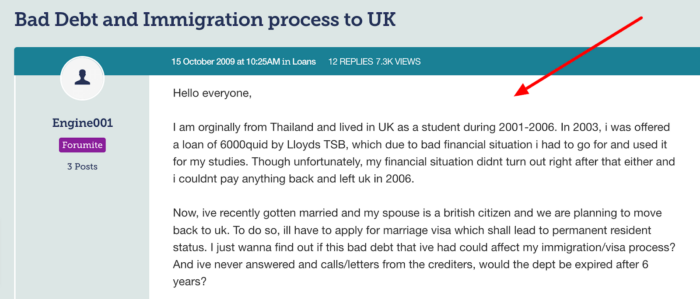 Can a UK visa be declined due to debt
