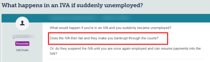 What happens to my IVA if I lose my job