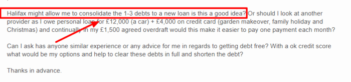 Halifax debt consolidation loan