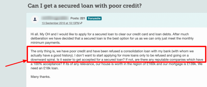 secured loan with bad credit
